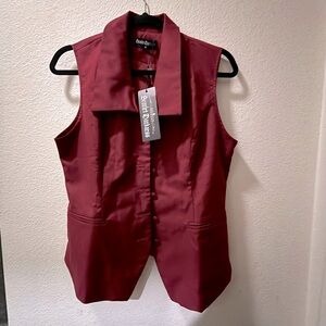Scarlet Darkness maroon button up vest